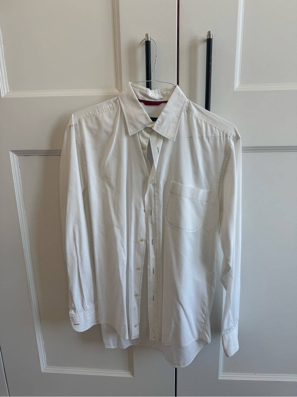 Classic White Men's Button-Down Shirt